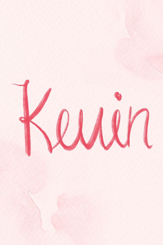Kevin name pink word typography