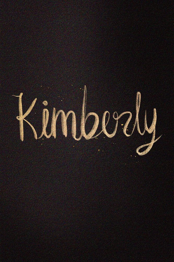 Gold sparkling Kimberly  name cursive handwriting typography