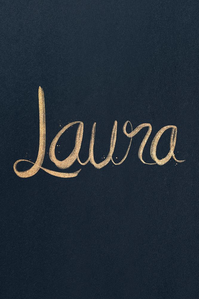 Sparkling gold Laura font typography