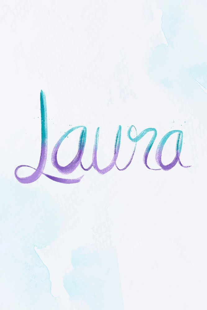 Vector Laura name word pastel typography