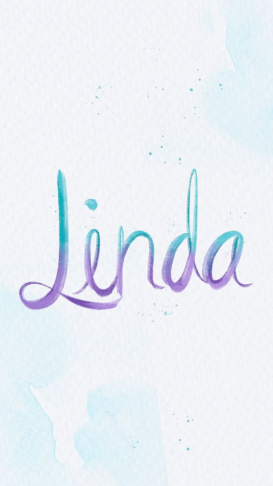 Linda two tone cursive name typography 