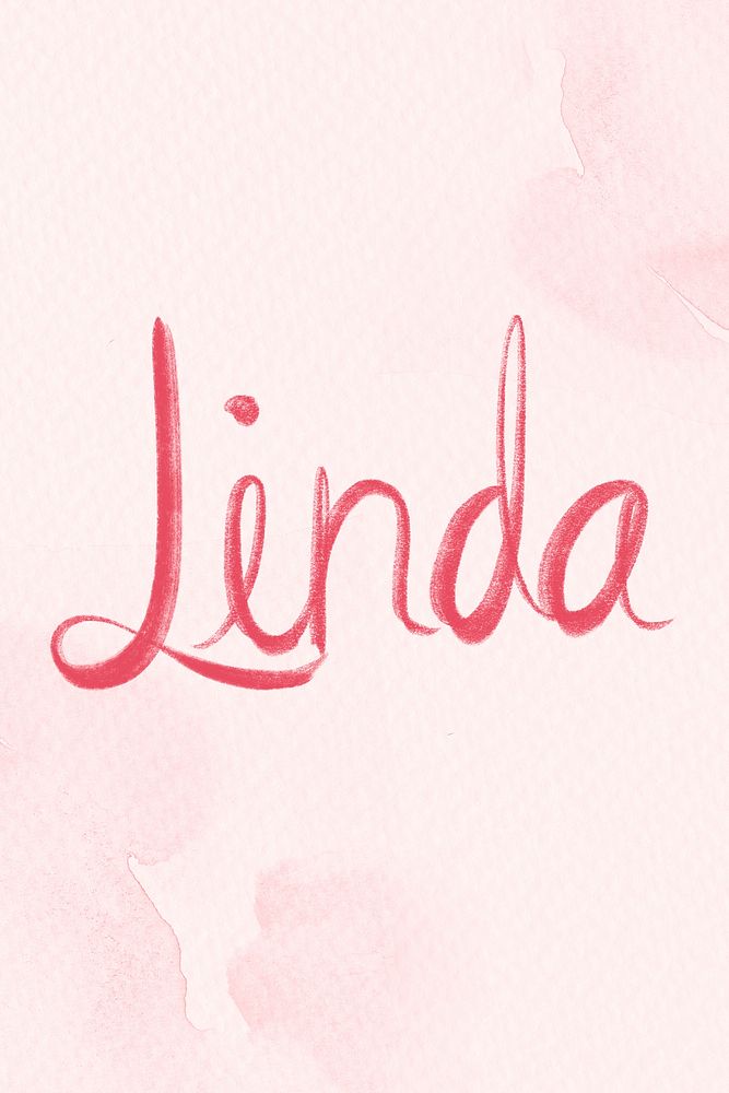 Linda name pink script font