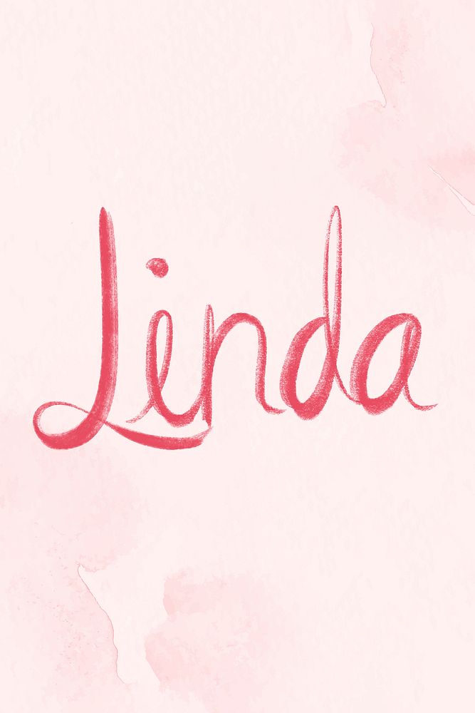 Vector Linda name pink script font