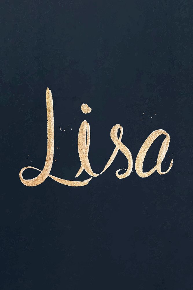 Vector Sparkling gold Lisa font typography