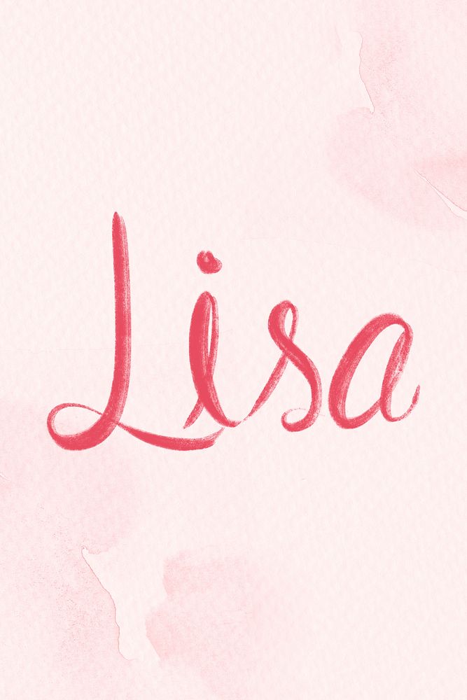 Lisa name script pink font