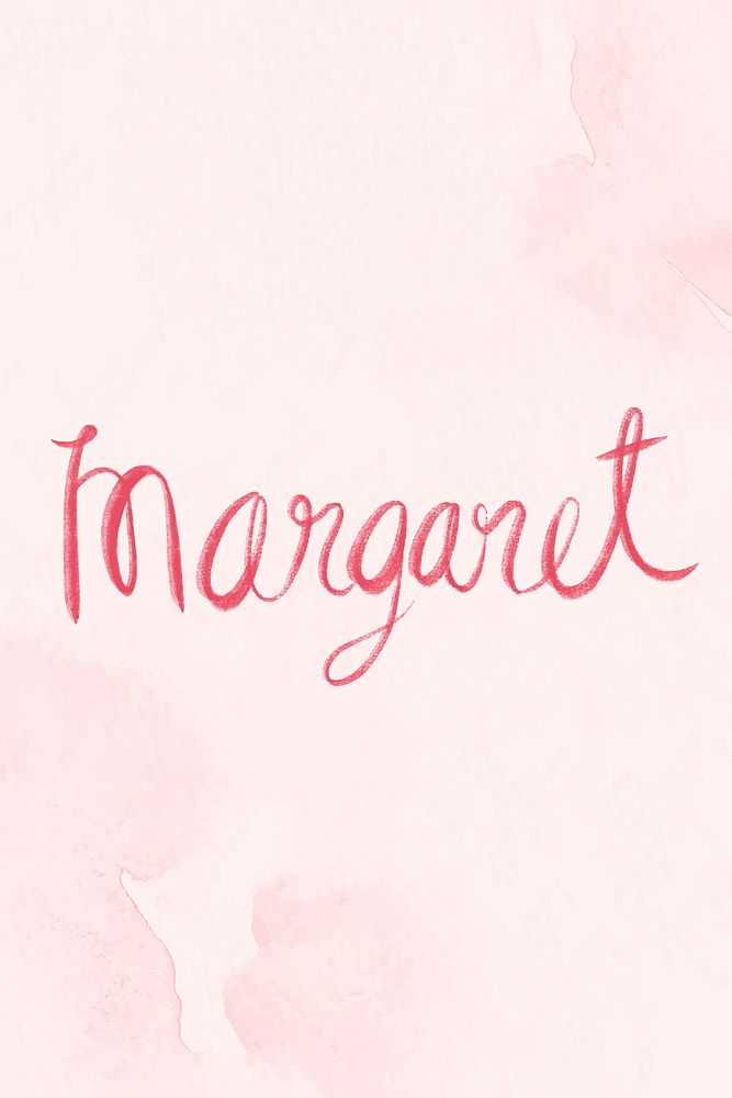 Margaret pink name vector word typography