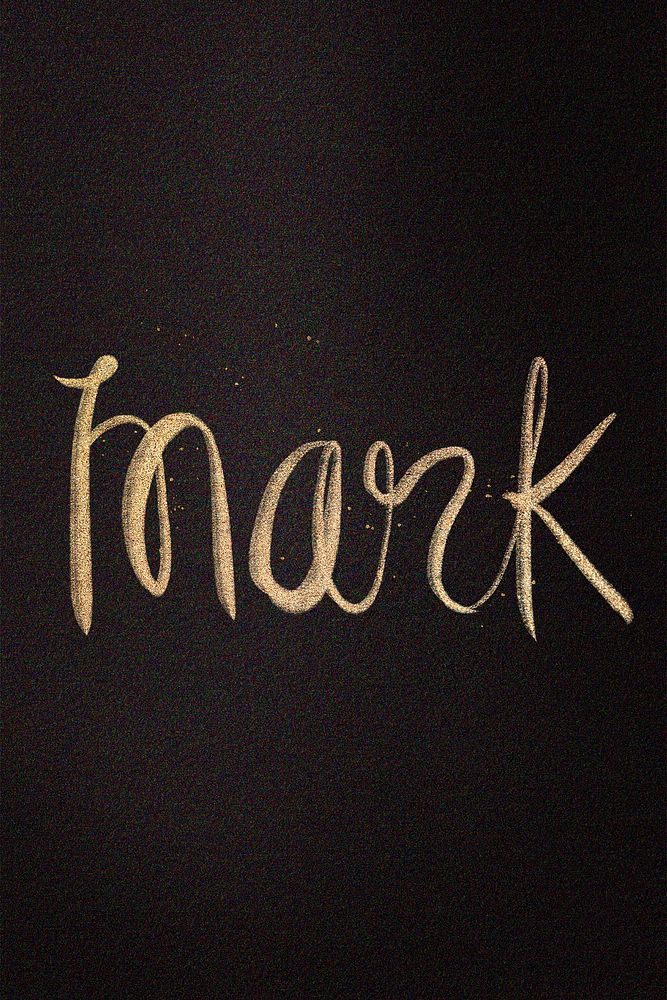 Gold sparkling Mark name cursive handwriting typography
