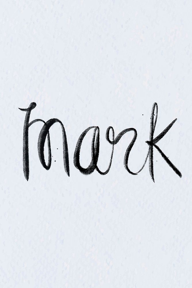 Vector hand drawn Mark font typography