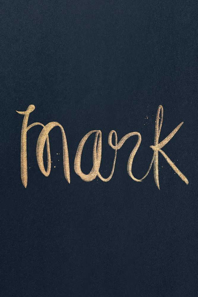 Mark sparkling gold psd font typography