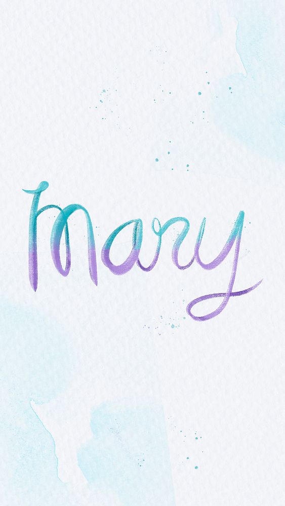 Mary two tone name cursive typography