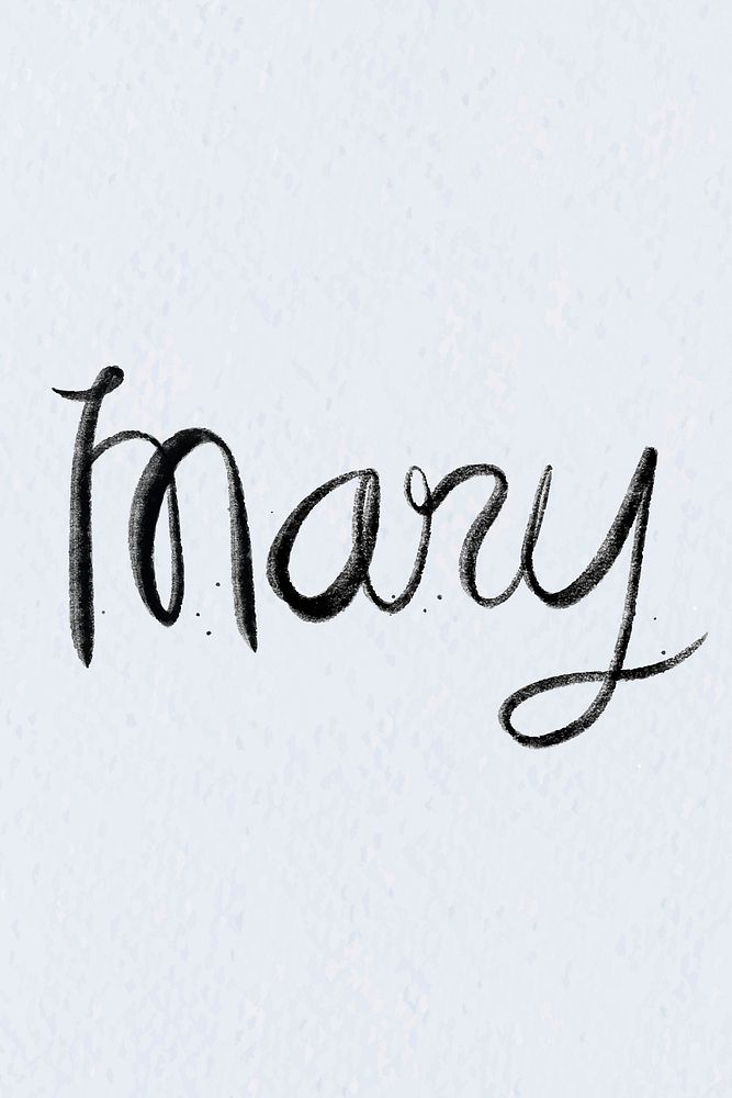 Hand drawn Mary font vector typography