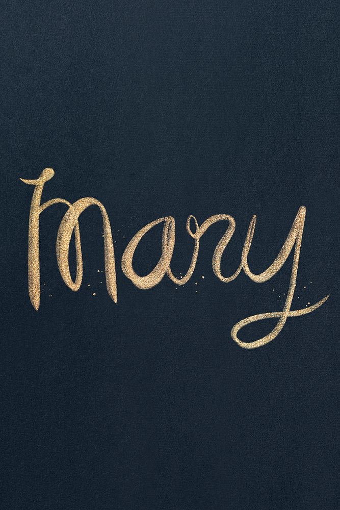 Mary sparkling gold psd font typography