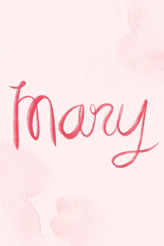 Mary female name lettering vector font