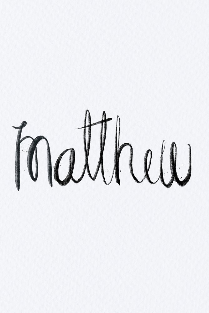 Hand drawn Matthew font typography