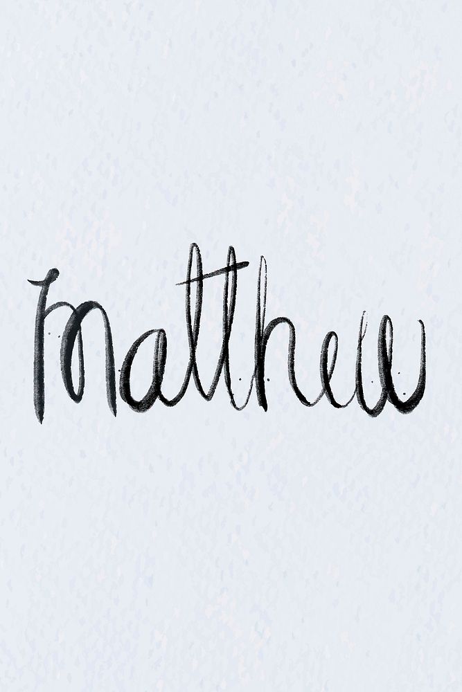 Vector hand drawn Matthew font typography