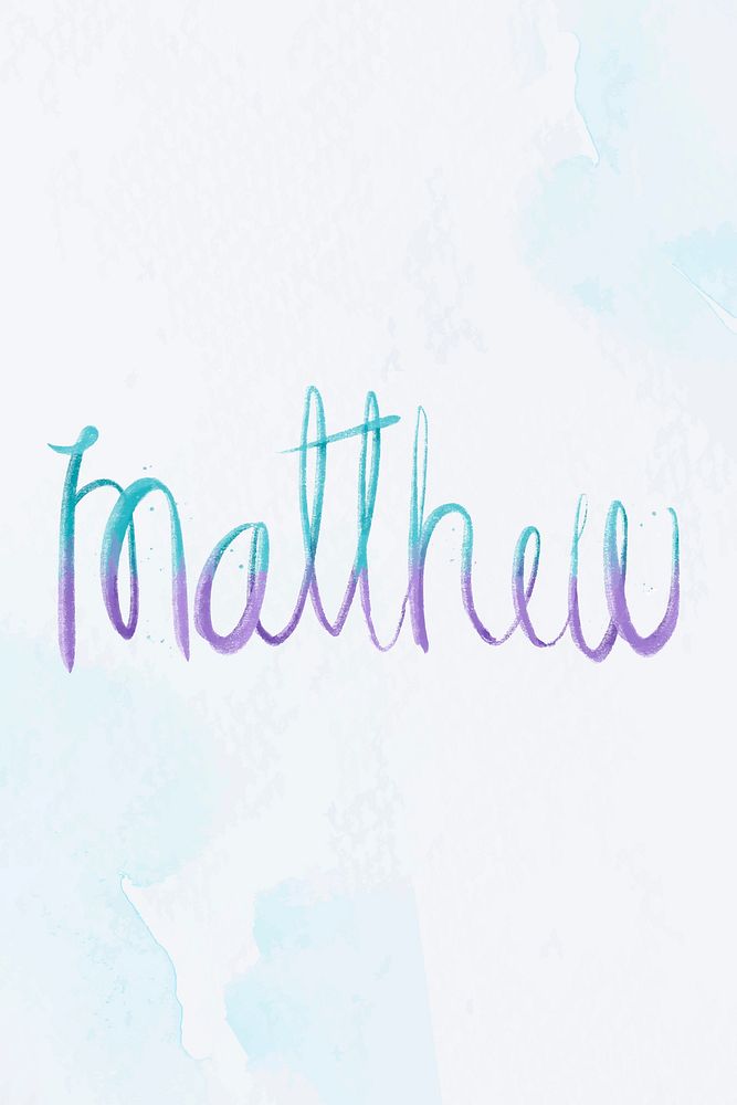 Matthew name vector hand lettering font