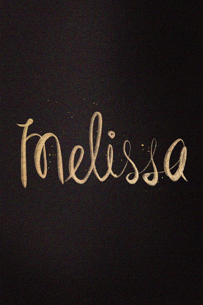 Gold sparkling Melissa name cursive handwriting typography