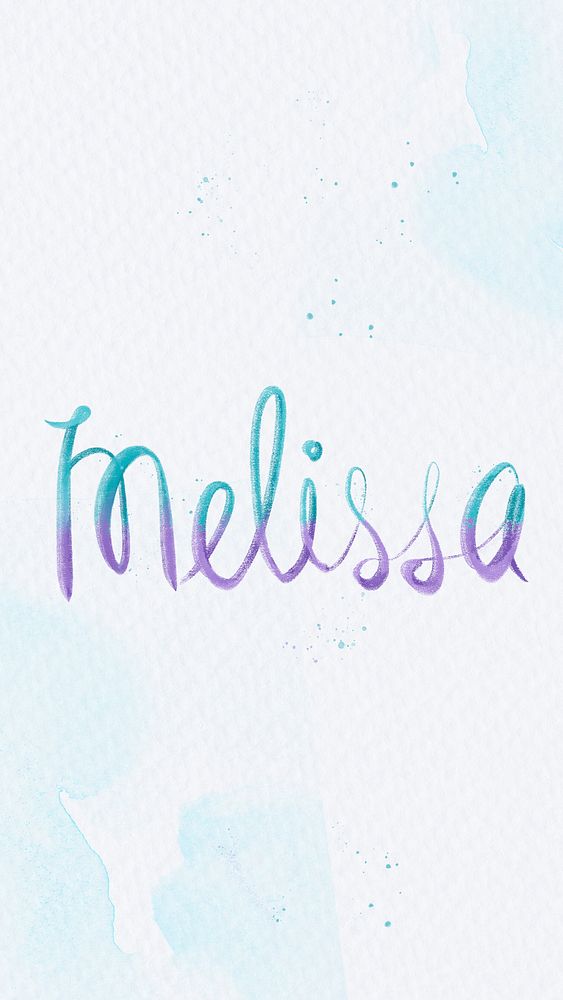 Melissa two tone name cursive typography