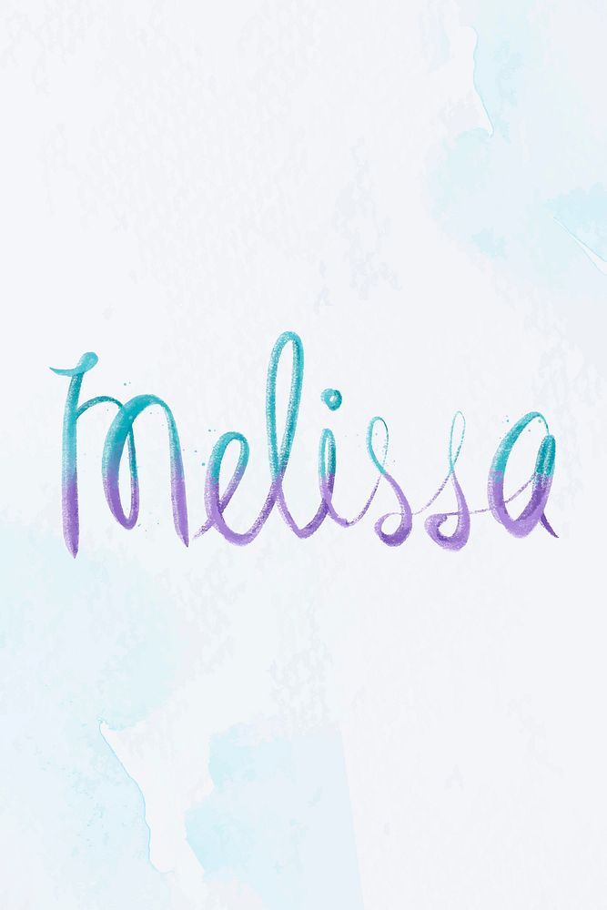 Melissa female name vector calligraphy font
