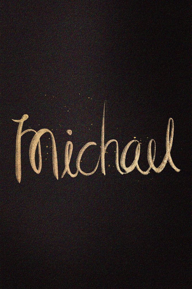 Gold sparkling Michael name cursive handwriting typography