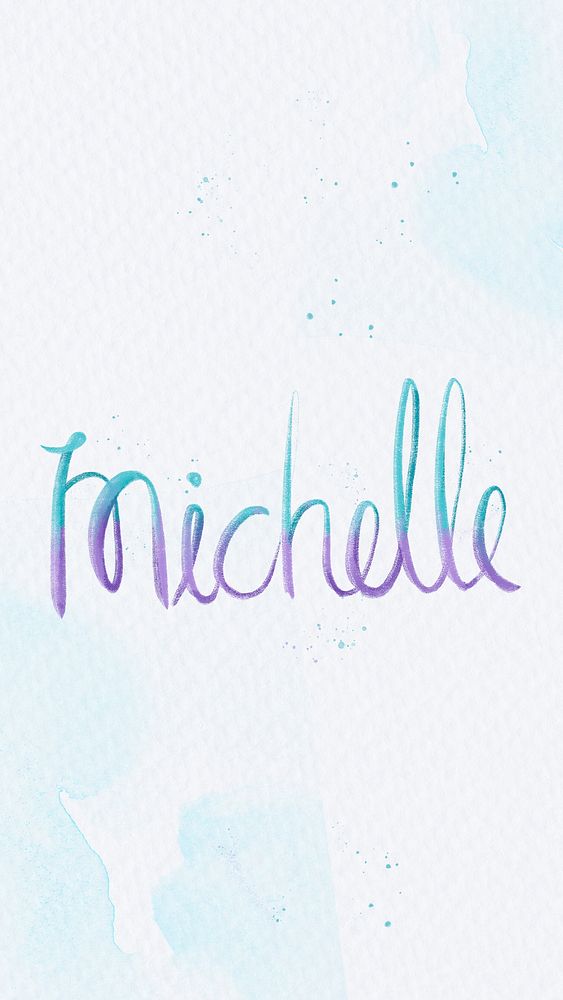 Michelle two tone name cursive typography