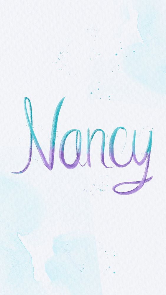Nancy two tone name cursive typography