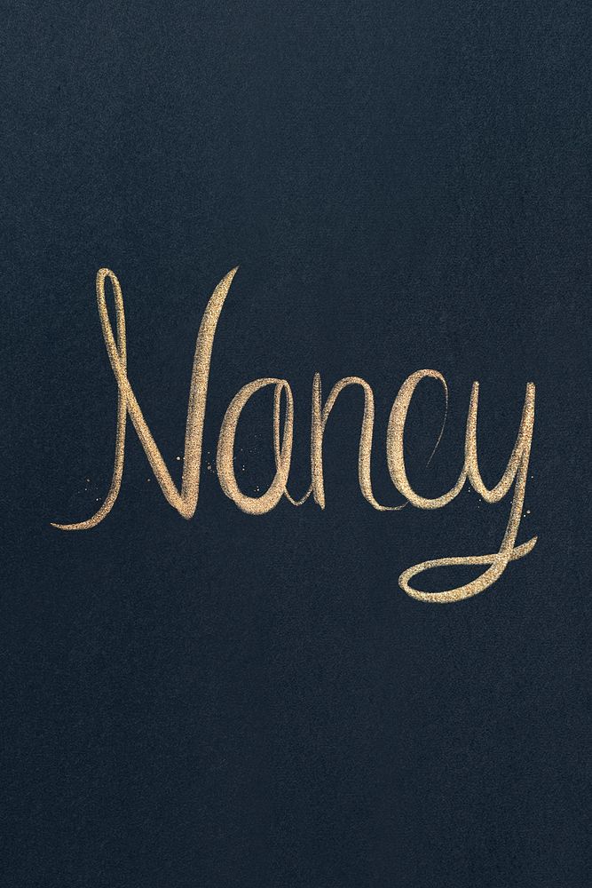 Nancy cursive gold font typography
