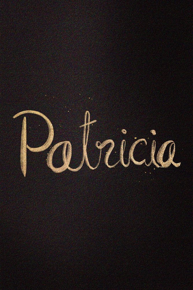 Gold sparkling Patricia name cursive handwriting typography