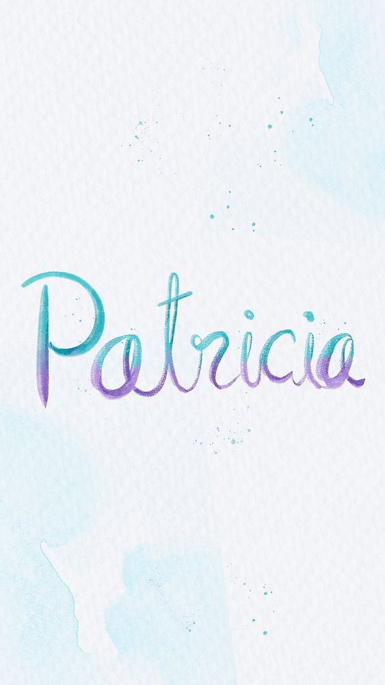 Patricia two tone name cursive typography