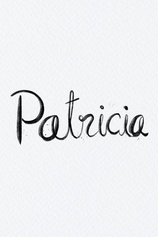 Hand drawn Patricia font typography