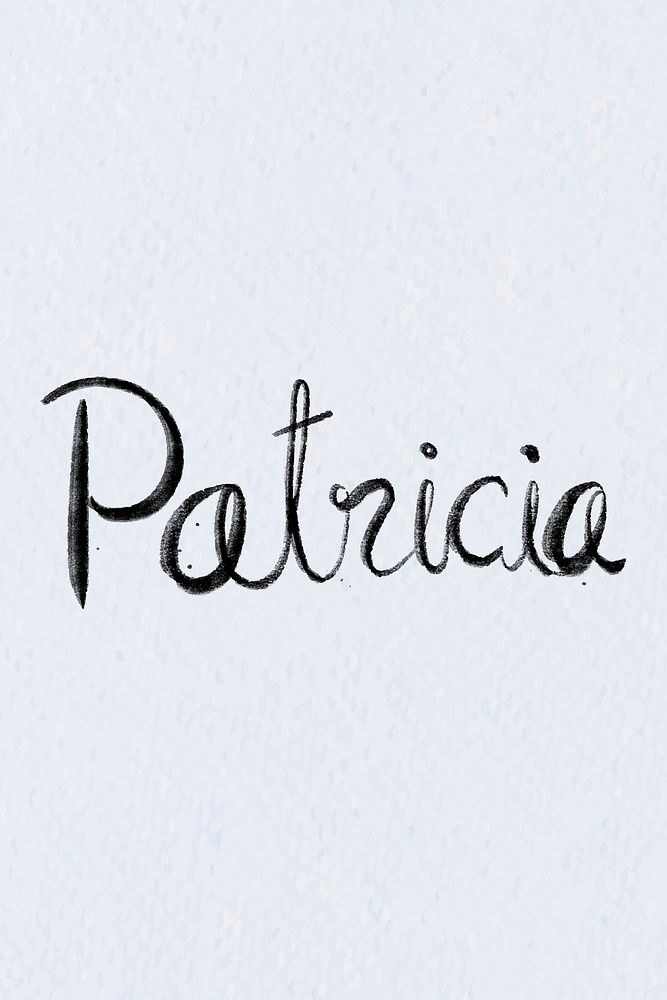Hand drawn vector Patricia font typography