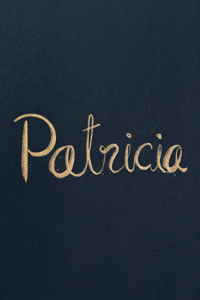 Patricia sparkling gold font typography