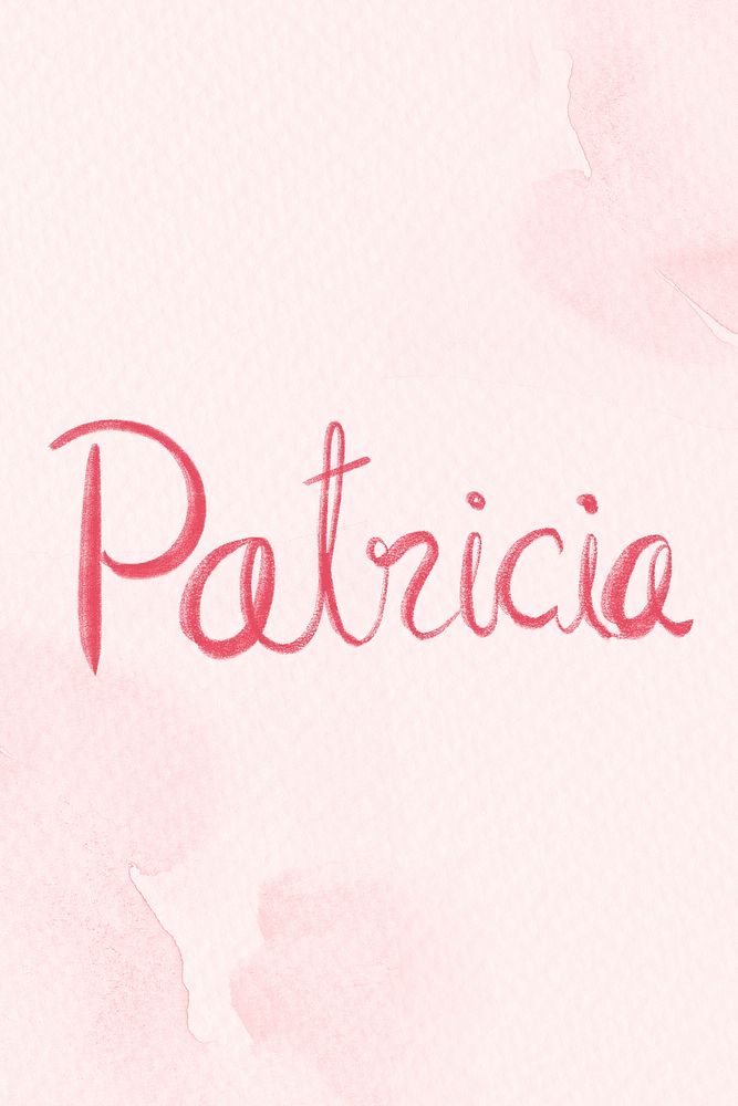 Patricia name script pink font