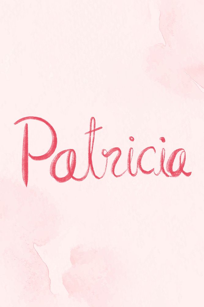 Patricia name script pink vector font