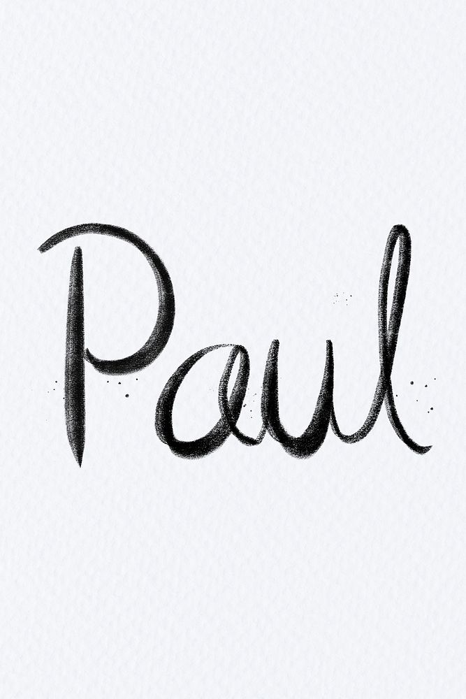 Hand drawn Paul font typography