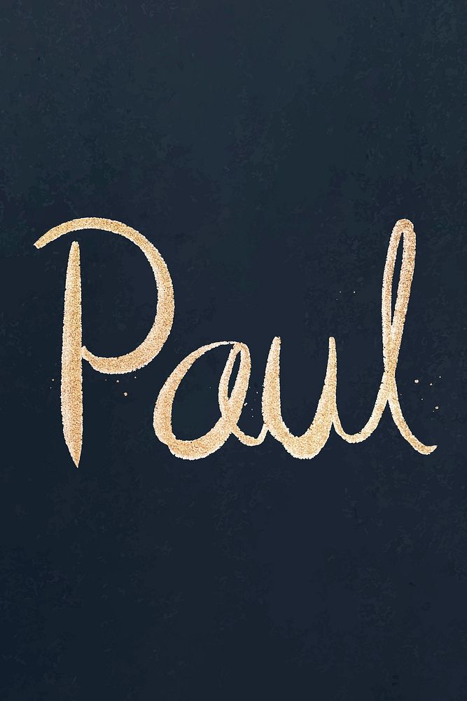 Paul sparkling vector gold font typography