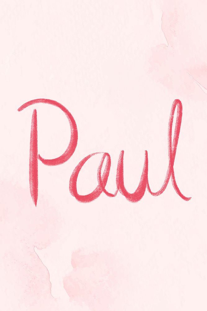Paul pink name script vector font