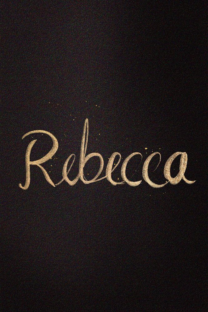 Gold sparkling Rebecca name cursive handwriting typography