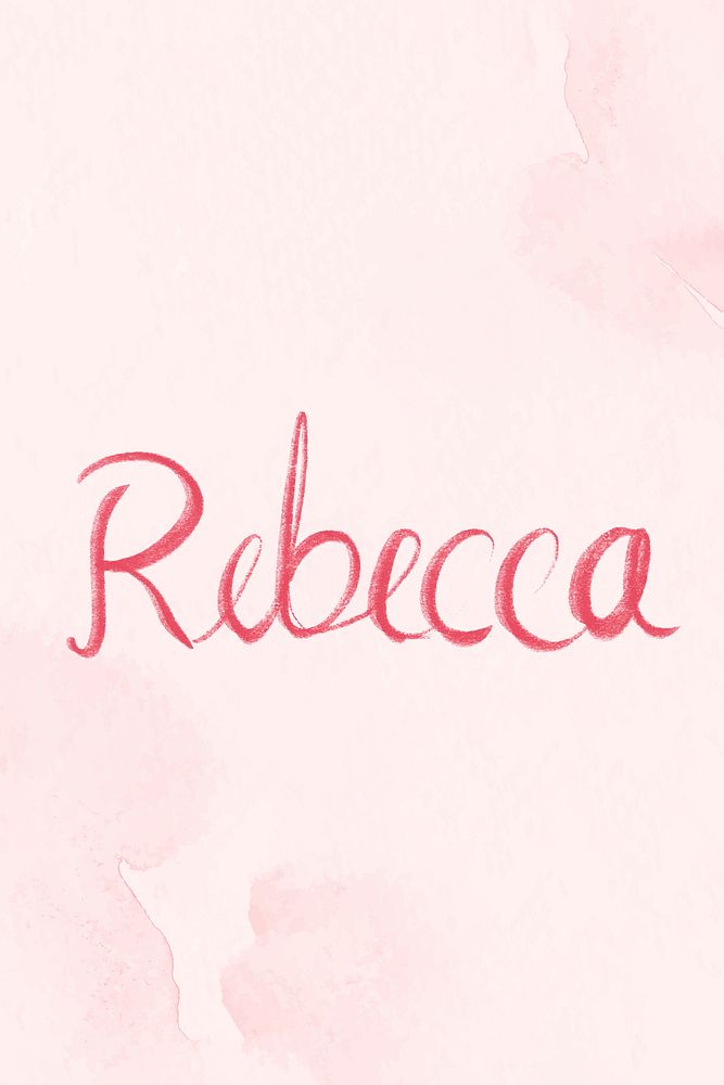 Vector Rebecca name pink script font