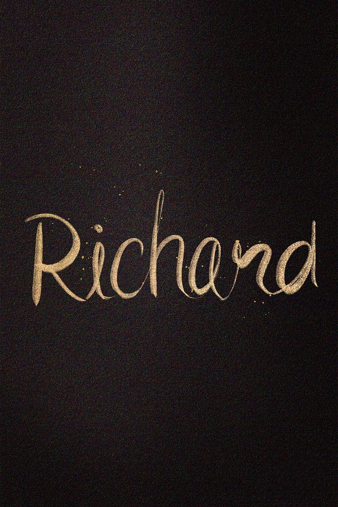 Gold sparkling Richard name cursive handwriting typography
