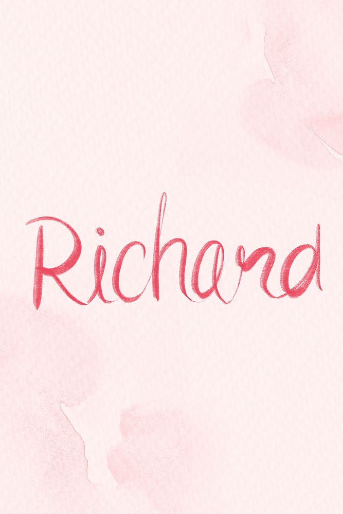 Richard name script pink font