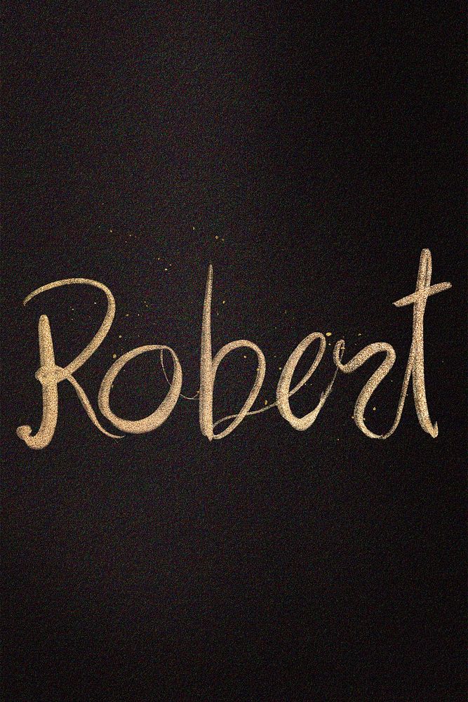 Gold sparkling Robert name cursive handwriting typography