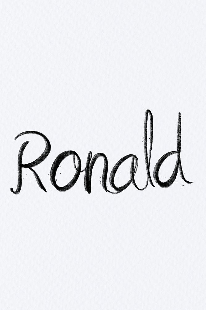 Hand drawn Ronald psd font typography