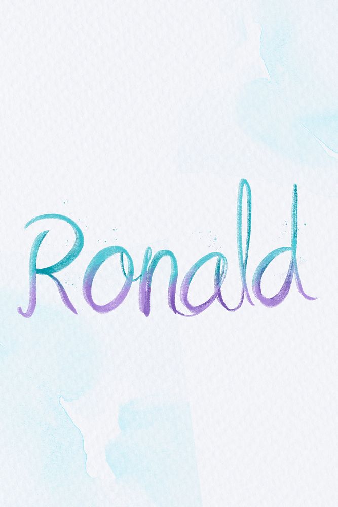 Ronald name hand lettering psd font
