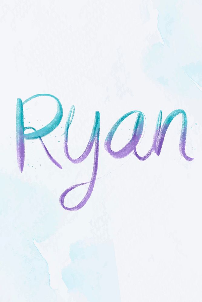 Ryan name word pastel vector typography