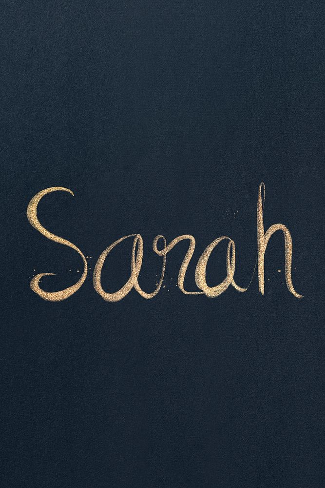 Sarah shimmery gold font typography