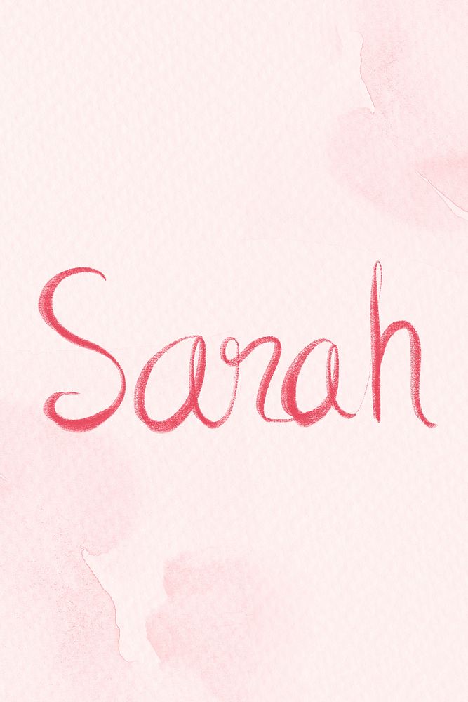 Sarah name word pink typography