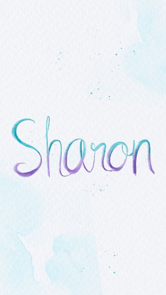 Sharon two tone name cursive typography