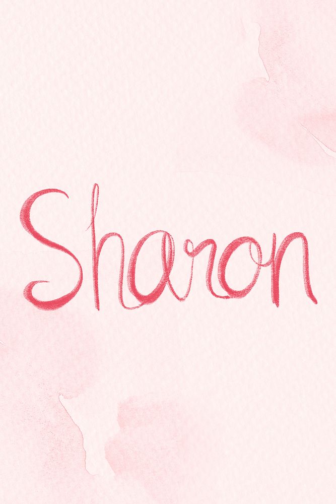 Sharon name pink script psd font