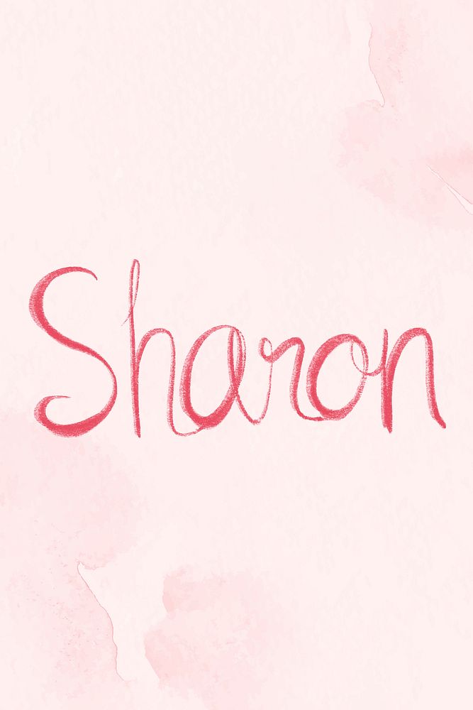 Sharon name pink vector script font